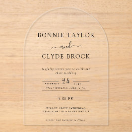 Invitaciones Acrílicas Modern Acrylic Arch Wedding Invitation Suite
