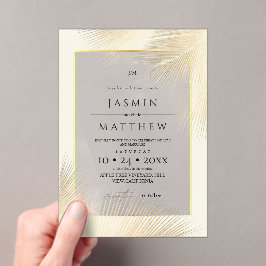 Invitaciones Acrílicas Modern Beach Coastal Frame Wedding  