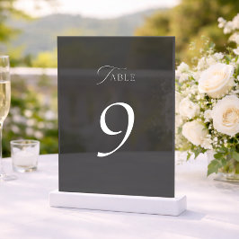 Invitaciones Acrílicas Modern Black Acrylic Table Number Sign