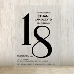 Invitaciones Acrílicas Modern Bold Black Text 18th Birthday Party<br><div class="desc">Invite a sus amigos y seres queridos con este texto negro y moderno, acrílico invitación a la fiesta de cumpleaños número 18. El área de texto de personalizable de esta plantilla de invitación le permite incluir sin esfuerzo todos los detalles necesarios para su celebración especial de cumpleaños, incluyendo la fecha,...</div>