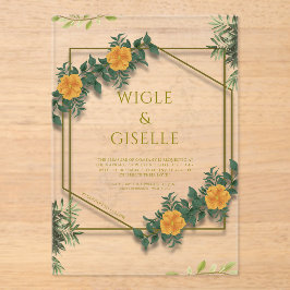 Invitaciones Acrílicas Modern Botanical Acrylic Wedding Invitation