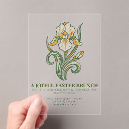 Invitaciones Acrílicas Modern Botanical Easter Blessings