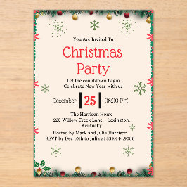 Invitaciones Acrílicas Modern Christmas Party Invitation Template