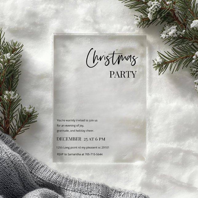 Invitaciones Acrílicas Modern Christmas Party Minimal (Subido por el creador)