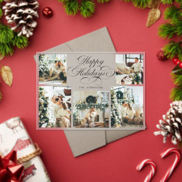 Invitaciones Acrílicas Modern Elegant Multi Photo Collage Christmas Card