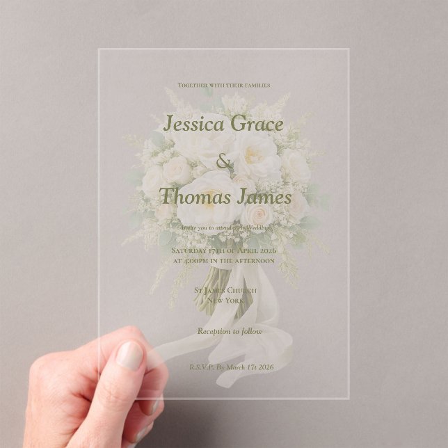 Invitaciones Acrílicas Modern Elegant Rose  (Insitu (portátil))