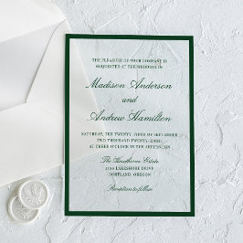 Invitaciones Acrílicas Modern Green Border Wedding