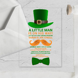 Invitaciones Acrílicas Modern Leprechaun St. Patrick's Day Baby Shower