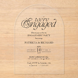 Invitaciones Acrílicas Modern Minimalist Arch Engagement Party