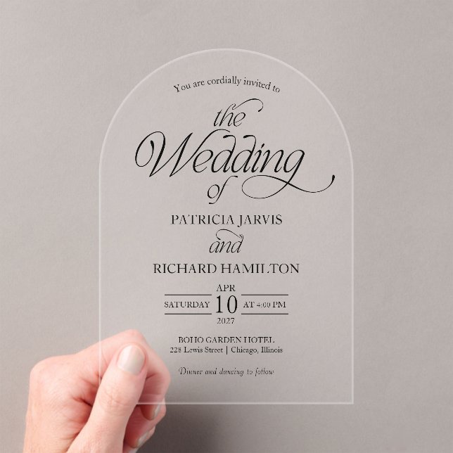 Invitaciones Acrílicas Modern Minimalist Arch Wedding Elegant (Insitu (portátil))