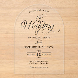 Invitaciones Acrílicas Modern Minimalist Arch Wedding Elegant