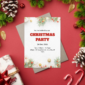 Invitaciones Acrílicas Modern Minimalist Christmas Invitation