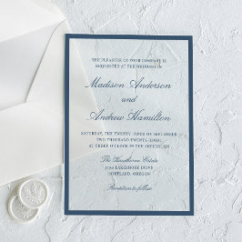 Invitaciones Acrílicas Modern Navy Border Wedding