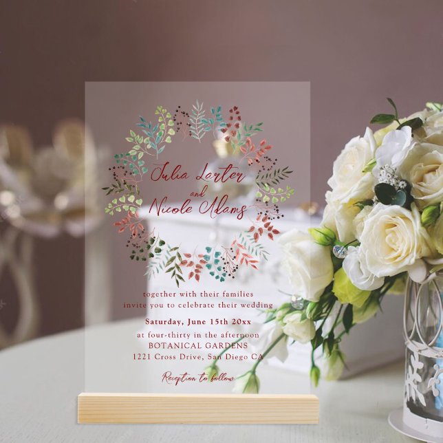 Invitaciones Acrílicas Moderna Boda oceánico Dusty Blue Sea Shell Beach (Subido por el creador)