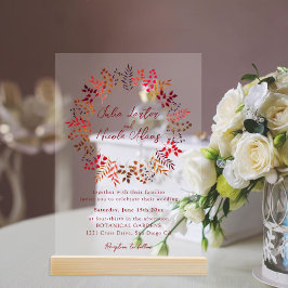 Invitaciones Acrílicas Moderna Boda oceánico Dusty Blue Sea Shell Beach