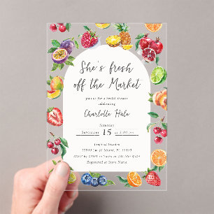 Invitaciones Acrílicas Moderna ducha de novia fuera del mercado