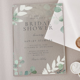 Invitaciones Acrílicas Moderna ducha nupcial de primavera verde