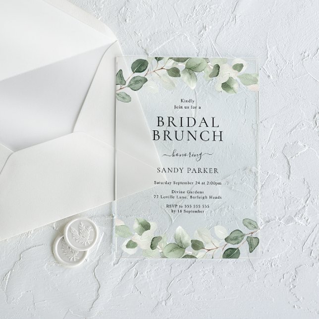 Invitaciones Acrílicas Moderna vegetación Bridal Brunch Bridal Shower (Subido por el creador)