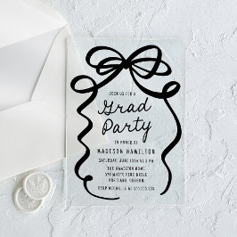 Invitaciones Acrílicas Moderna y elegante fiesta de graduación de Black B