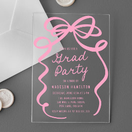 Invitaciones Acrílicas Moderna y elegante fiesta de graduación de vaca ro