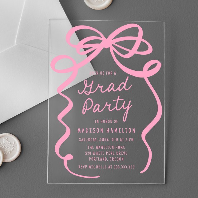 Invitaciones Acrílicas Moderna y elegante fiesta de graduación de vaca ro (Subido por el creador)