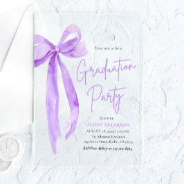 Invitaciones Acrílicas Moderna y elegante fiesta de graduación de violeta