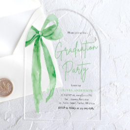 Invitaciones Acrílicas Moderna y elegante graduación de Green Bow