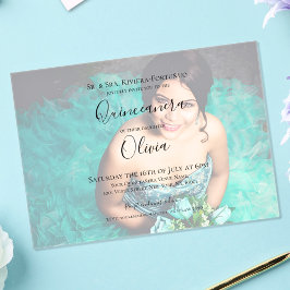 Invitaciones Acrílicas Moderna y elegante Quinceanera 15ª foto de cumplea
