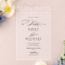 Invitaciones Acrílicas Moderno Boda clásico de guiones elegantes