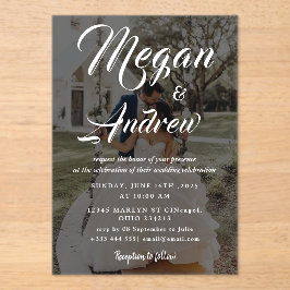 Invitaciones Acrílicas Moderno Boda elegante de guiones gráficos