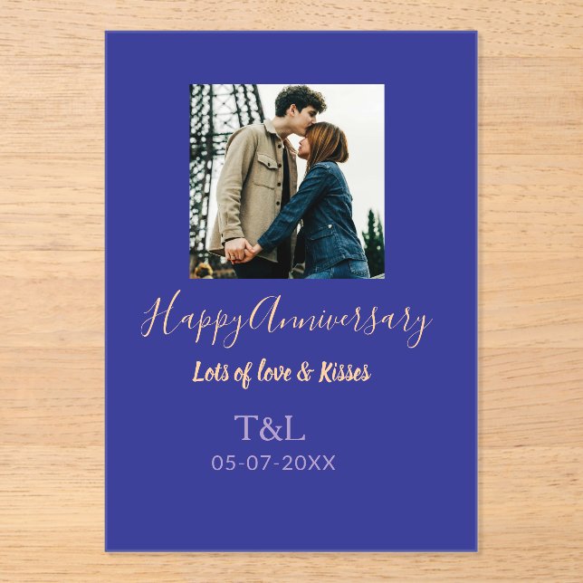 Invitaciones Acrílicas Moderno boho feliz aniversario añadir nombre naran (Anverso)