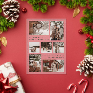 Invitaciones Acrílicas Moderno Festivo siete Fotocollage Navidad