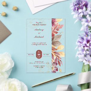 Invitaciones Acrílicas Moderno junto con su Boda familiar