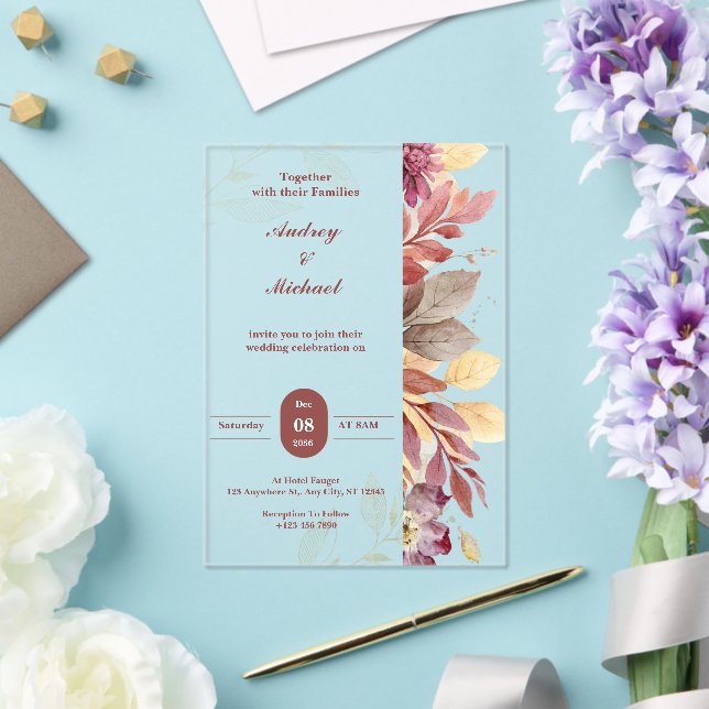 Invitaciones Acrílicas Moderno junto con su Boda familiar (Insitu (Boda))