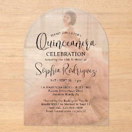 Invitaciones Acrílicas Moderno resumen fotográfico de quinceañera 15 años