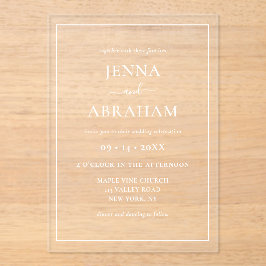 Invitaciones Acrílicas Moderno Rústico Minimal Elegante