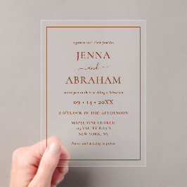 Invitaciones Acrílicas Moderno Rústico Minimalista Elegante 