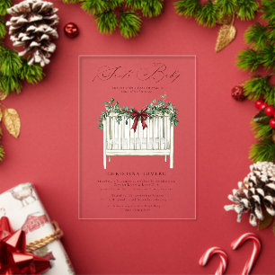Invitaciones Acrílicas Moderno y elegante Baby Shower Santa Bebé