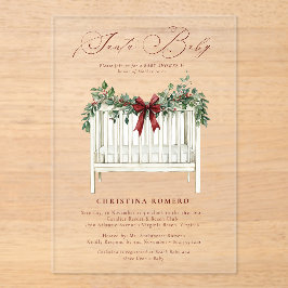 Invitaciones Acrílicas Moderno y elegante Baby Shower Santa Bebé