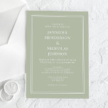 Invitaciones Acrílicas Moderno y elegante Boda formal Sage Green<br><div class="desc">Elegante Y Moderna Invitaciones Formales Sage Green Boda Acrílicas.</div>