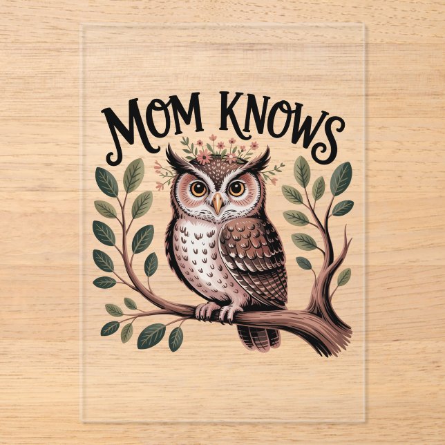 Invitaciones Acrílicas Mom Knows﻿ (Anverso)