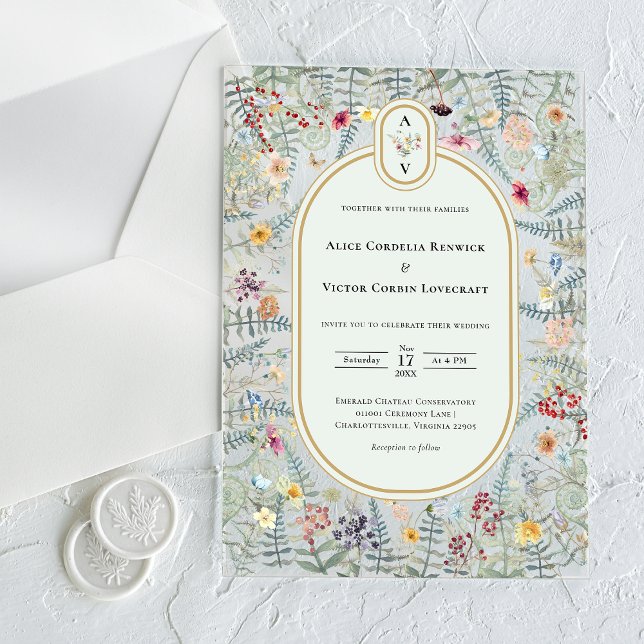 Invitaciones Acrílicas Monograma Boda verde de la Fábrica de Flores Silve (Subido por el creador)