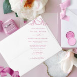 Invitaciones Acrílicas Monograma elegante de la corona real rosa<br><div class="desc">Crea una primera impresión inolvidable con esta impresionante invitación a una boda acrílica, diseñada para capturar la belleza de tu día especial. Presentando un delicado monograma rosa dibujado a mano con una corona real mostrando las iniciales de la pareja. El intrincado monograma y el estilo elegante y minimalista le dan...</div>
