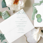 Invitaciones Acrílicas Monograma elegante de la corona real verde pálido<br><div class="desc">Crea una primera impresión inolvidable con esta impresionante invitación a una boda acrílica, diseñada para capturar la belleza de tu día especial. Con un delicado monograma verde pálido dibujado a mano con una corona real mostrando las iniciales de la pareja. El intrincado monograma y el estilo elegante y minimalista le...</div>