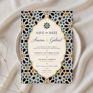 Invitaciones Acrílicas Moroccan Mosaic Elegant Mediterranean