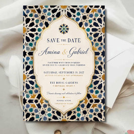 Invitaciones Acrílicas  Moroccan Mosaic Elegant Mediterranean 