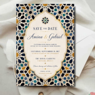 Invitaciones Acrílicas  Moroccan Mosaic Elegant Mediterranean 