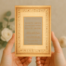 Invitaciones Acrílicas Motivos Hieroglíficos Papiro Antiguo Boda de Egipt