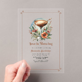 Invitaciones Acrílicas Mousse de Mocha "El Amor está en Infusión" Desayun