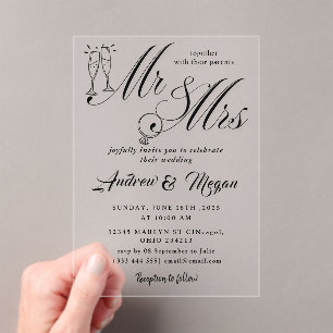 Invitaciones Acrílicas MR y sra Boda